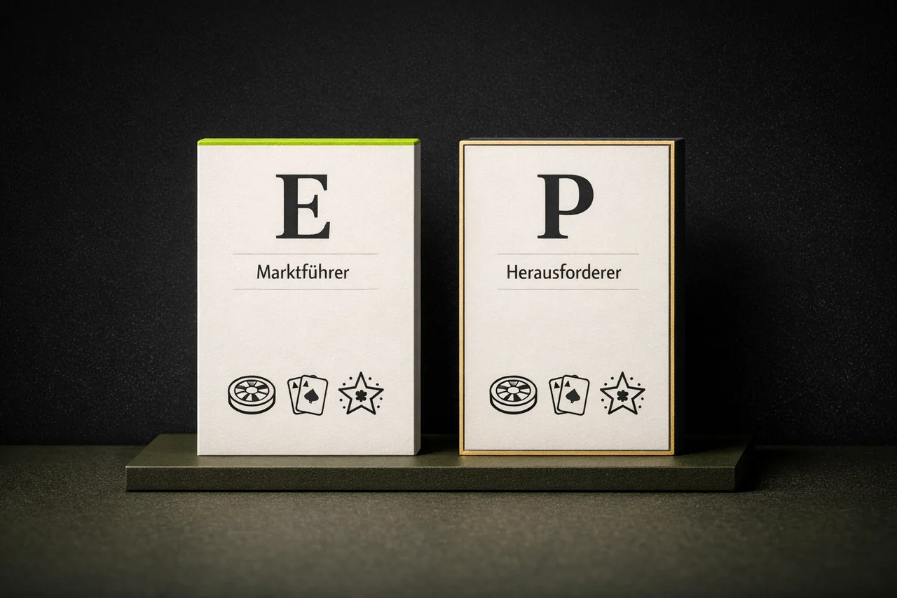 Vergleichsdarstellung der Live-Casino-Provider Evolution Gaming und Pragmatic Play Live als editoriales Tile-Layout